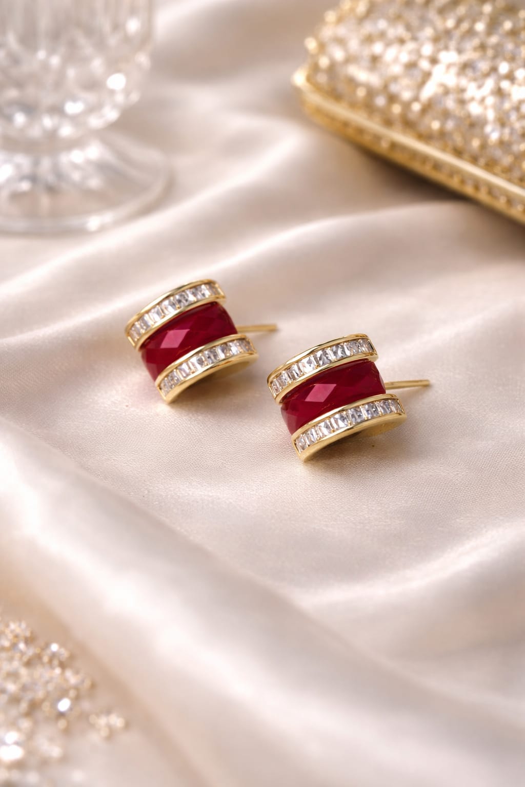 Ruby-Red Stud Earrings