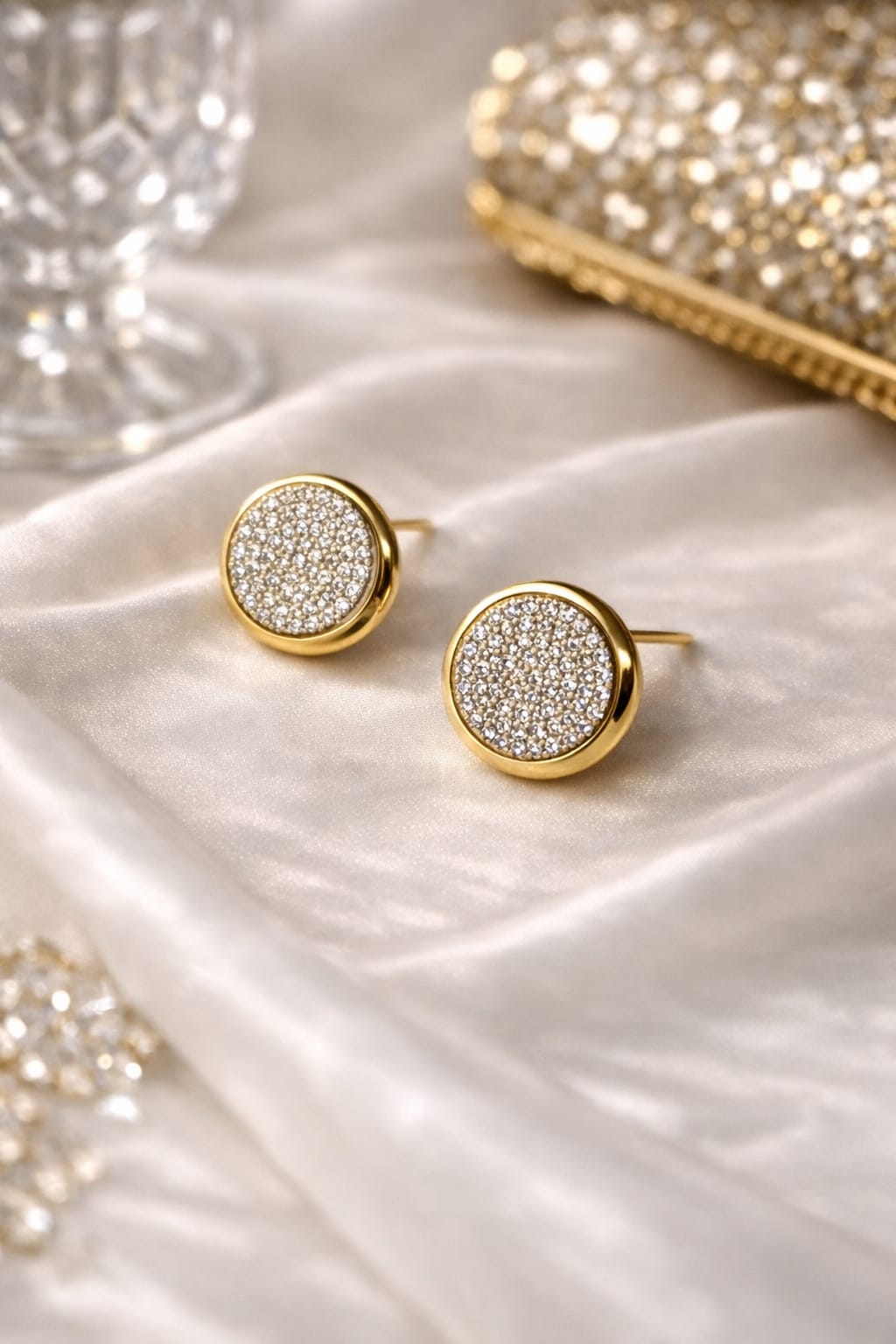 Crystal Disco Stud Earrings