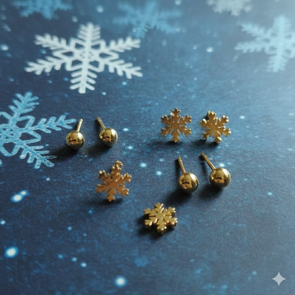 Nordic Frost - Set of 3 Snowflake Studs
