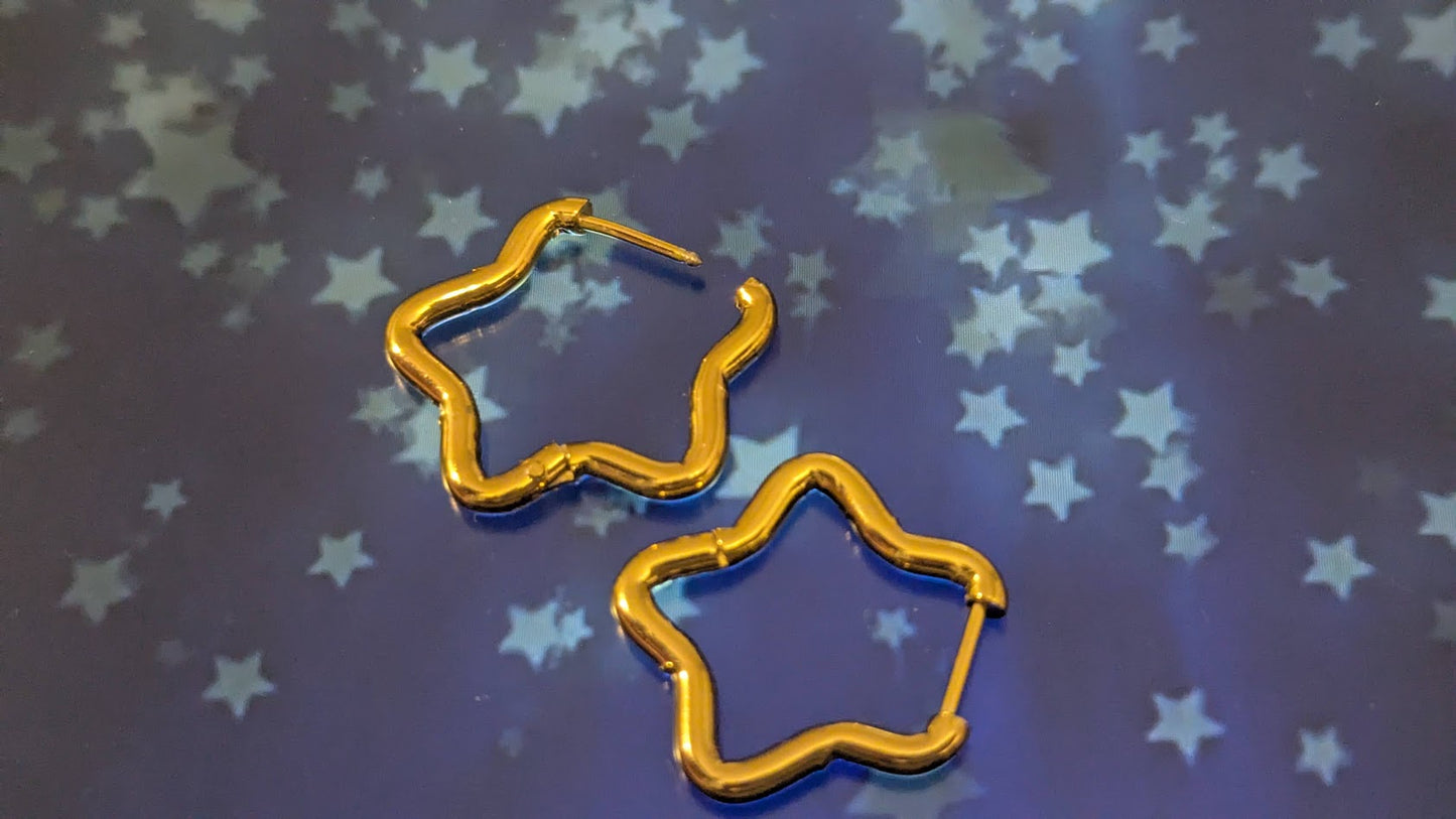 Stellar Charm Star Hoops